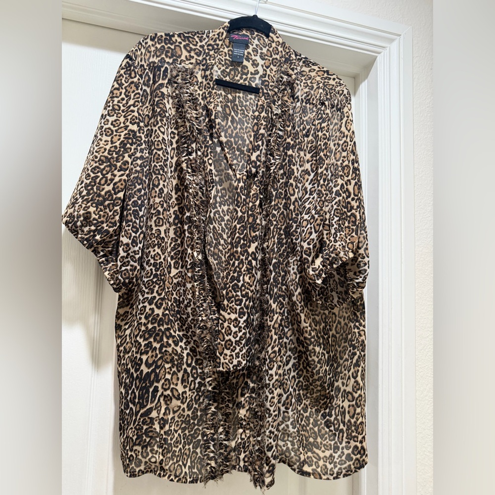 Torrid Leopard Print Casual Button Down Shirt